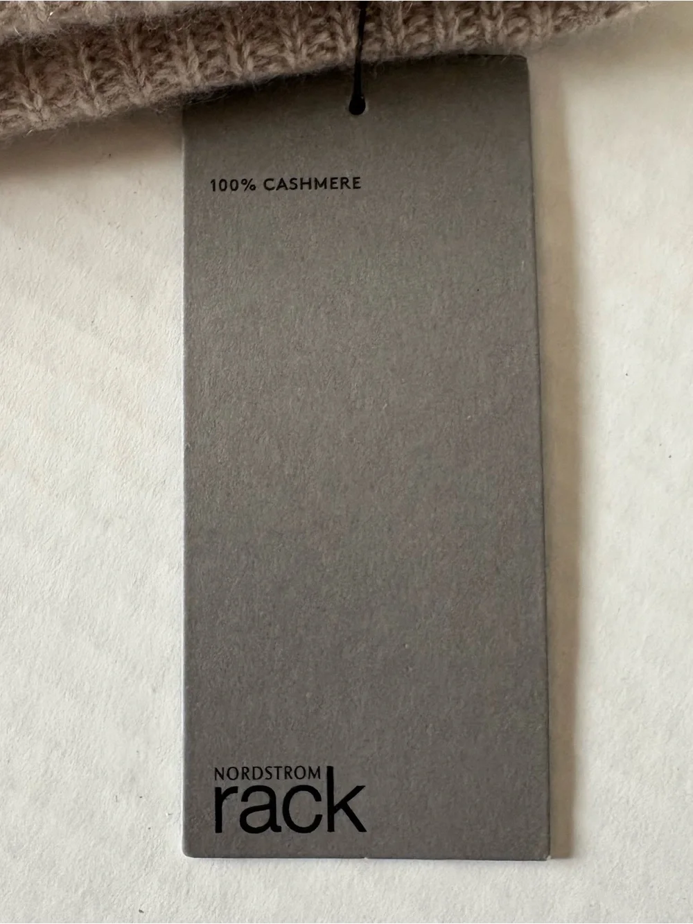 Nordstrom Rack 100% Cashmere Ribbed Knit Beanie - Beige NWT